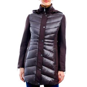 BCBGENERATION Women's Mixed-Media Hooded